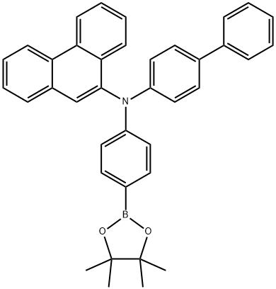 N-(4-(phenanthren-9-yl)phenyl)-N-(4-(4,4,5,5-tetramethyl-1,3,2-dioxaborolan-2-yl)phenyl)-[1,1'-biphenyl]-4-amine Structure