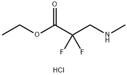 2,2-二氟-3-(甲氨基)丙酸乙酯盐酸盐, 1956311-12-8, 结构式