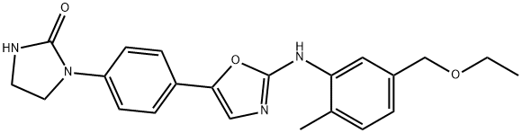 1-(4-(2-((5-(ETHOXYMETHYL)-2-METHYLPHENYL)AMINO)OXAZOL-5-YL)PHENYL)IMIDAZOLIDIN-2-ONE,1974336-09-8,结构式