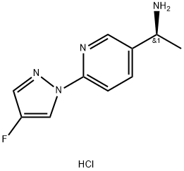 (S)-1-(6-(4-氟-1H-吡唑-1-基)吡啶-3-基)乙胺二盐酸盐, 1980023-97-9, 结构式