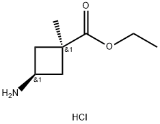 ethyl cis-3-amino-1-methylcyclobutanecarboxylate hydrochloride, 1987332-74-0, 结构式