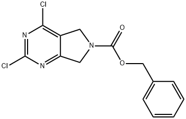 Benzyl 2,4-dichloro-5,7-dihydro-6H-pyrrolo[3,4-d]pyrimidine-6-carboxylate 化学構造式