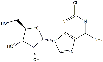 (2S,3R,4S,5R)-2-(6-Amino-2-chloro-9H-purin-9-yl)-5-(hydroxymethyl)tetrahydrofuran-3,4-diol Structure