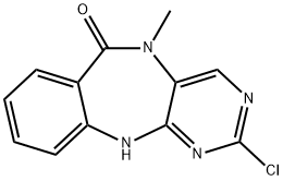 2-Chloro-5-methyl-5,11-dihydro-6H-benzo[e]pyrimido[5,4-b][1,4]diazepin-6-one 结构式
