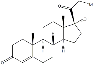 Pregn-4-ene-3,20-dione, 21-bromo-17-hydroxy- 化学構造式