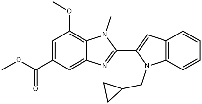 2048228-54-0 methyl 2-(1-(cyclopropylmethyl)-1H-indol-2-yl)-7-methoxy-1-methyl-1H-benzo[d]imidazole-5-carboxylate