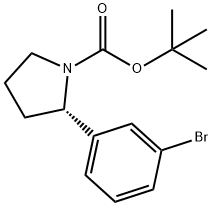2-(3-ブロモフェニル)ピロリジン-1-カルボン酸(S)-TERT-ブチル 化学構造式