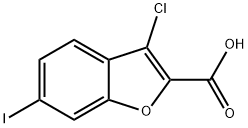 3-氯-6-碘苯并呋喃-2-甲酸, 2088501-81-7, 结构式