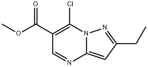 methyl 7-chloro-2-ethylpyrazolo[1,5-a]pyrimidine-6-carboxylate Struktur