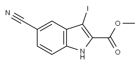 methyl 5-cyano-3-iodo-1H-indole-2-carboxylate Struktur