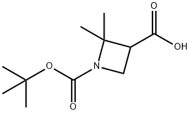 1-(叔丁氧基羰基)-2,2-二甲基氮杂环丁烷-3-羧酸, 2091327-91-0, 结构式