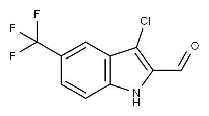 3-chloro-5-(trifluoromethyl)-1H-indole-2-carbaldehyde Struktur