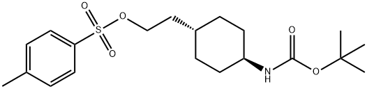 2-((1r,4r)-4-(tert-butoxycarbonyl)cyclohexyl)ethyl 4-methylbenzenesulfonate Struktur