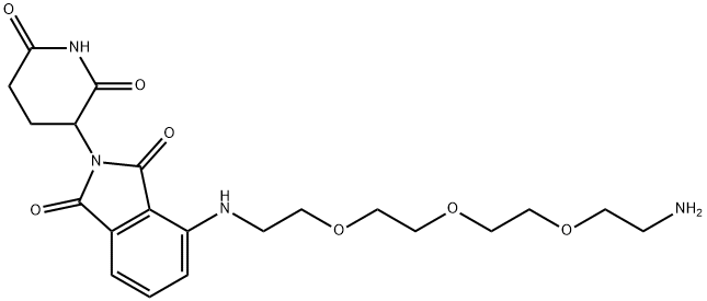 4-((2-(2-(2-(2-aminoethoxy)ethoxy)ethoxy)ethyl)amino)-2-(2,6-dioxopiperidin-3-yl)isoindoline-1,3-dione 化学構造式
