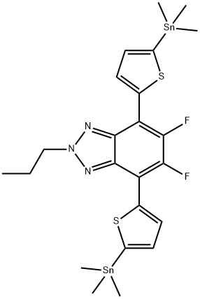 5,6-Difluoro-2-propyl-4,7-bis(5-(trimethylstannyl)thiophen-2-yl)-2H-benzo[d][1,2,3]triazole Structure