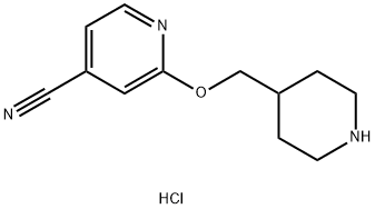 2-[(piperidin-4-yl)methoxy]pyridine-4-carbonitrile dihydrochloride Struktur