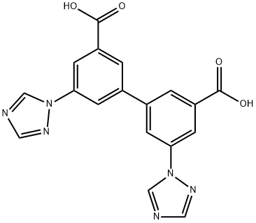 [1,1'-Biphenyl]-3,3'-dicarboxylic acid, 5,5'-di-1H-1,2,4-triazol-1-yl- Struktur