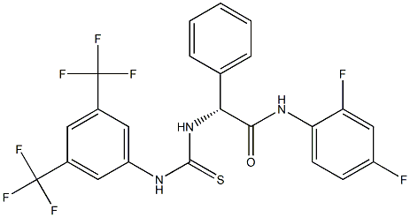 (2R)-2-({[3,5-bis(trifluoromethyl)phenyl]carbamothioyl}amino)-N-(2,4-difluorophenyl)-2-phenylacetamide Structure