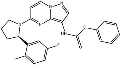 phenyl (R)-(5-(2-(2,5-difluorophenyl)pyrrolidin-1-yl)pyrazolo[1,5-a]pyrimidin-3-yl)carbamate 化学構造式