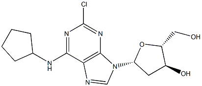 2-Chloro-N6-cyclopentyl 2'-deoxy- adenosine Structure