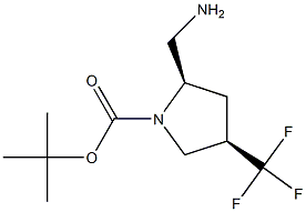 tert-butyl (2R,4R)-2-(aminomethyl)-4-(trifluoromethyl)pyrrolidine-1-carboxylate 结构式