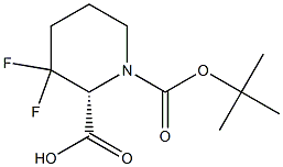(R)-1-(tert-butoxycarbonyl)-3,3-difluoropiperidine-2-carboxylic acid Structure