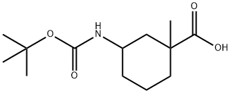 3-((叔丁氧基羰基)氨基)-1-甲基环己烷羧酸, 2166800-08-2, 结构式