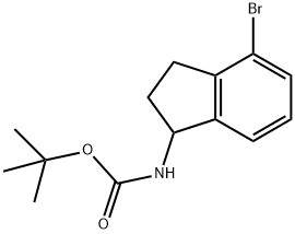 (4-Bromo-indan-1-yl)-carbamic acid tert-butyl ester Structure