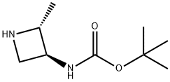 Carbamic acid,N-[(2R,3S)-2-methyl-3-azetidinyl]-, 1,1-dimethylethyl ester Structure