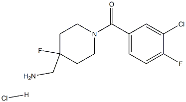 1-[1-(3-chloro-4-fluorobenzoyl)-4-fluoropiperidin-4-yl]methanamine hydrochloride|1-[1-(3-chloro-4-fluorobenzoyl)-4-fluoropiperidin-4-yl]methanamine hydrochloride