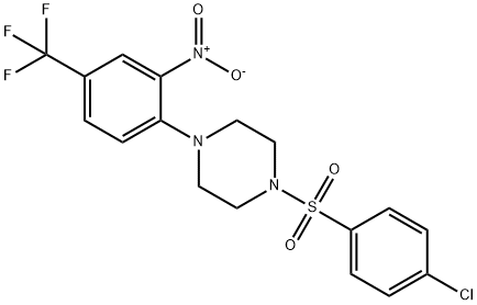 1-[(4-chlorophenyl)sulfonyl]-4-[2-nitro-4-(trifluoromethyl)phenyl]piperazine Structure