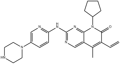 8-cyclopentyl-5-methyl-2-((5-(piperazin-1-yl)pyridin-2-yl)amino)-6-vinylpyrido[2,3-d]pyrimidin-7(8H)-one Struktur