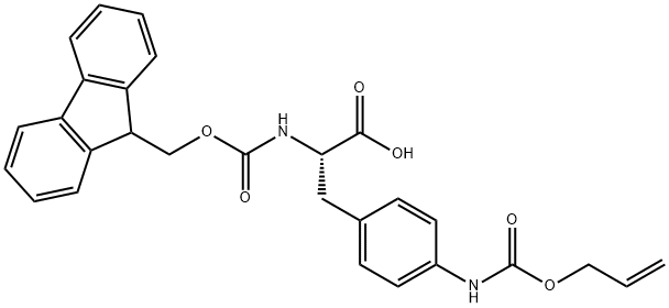 (2S)-2-({[(9H-芴-9-基)甲氧基]羰基}氨基)-3-(4-{[(丙-2-烯-1-氧基)羰基]氨基}苯基)丙酸, 220848-55-5, 结构式