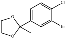3-溴-4-氯苯乙酮缩乙二醇 结构式