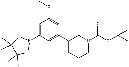 3-(N-Boc-Piperidin-3-yl)-5-methoxyphenylboronic acid pinacol ester, 2223004-17-7, 结构式