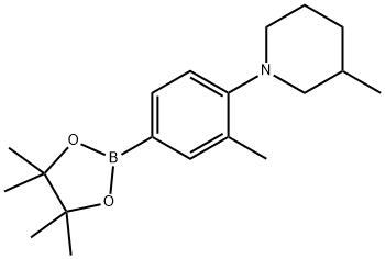 3-Methyl-4-(3-methylpiperidin-1-yl)phenylboronic acid pinacol ester,2223005-24-9,结构式