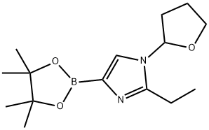 2-ethyl-1-(tetrahydrofuran-2-yl)-4-(4,4,5,5-tetramethyl-1,3,2-dioxaborolan-2-yl)-1H-imidazole, 2223006-56-0, 结构式