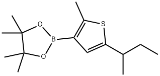 2-Methyl-5-(sec-butyl)thiophene-3-boronic acid pinacol ester 化学構造式