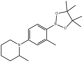 2-Methyl-4-(2-methylpiperidin-1-yl)phenylboronic acid pinacol ester Structure
