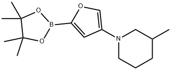 4-(3-Methylpiperidin-1-yl)furan-2-boronic acid pinacol ester 结构式