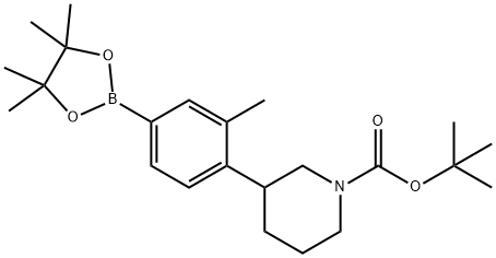 3-Methyl-4-(N-Boc-piperidin-3-yl)phenylboronic acid pinacol ester,2223009-77-4,结构式
