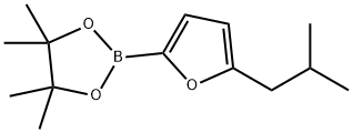 2-(5-isobutylfuran-2-yl)-4,4,5,5-tetramethyl-1,3,2-dioxaborolane Structure