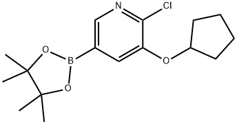 6-Chloro-5-(cyclopentoxy)pyridine-3-boronic acid pinacol ester, 2223030-22-4, 结构式