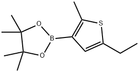 2-Methyl-5-ethylthiophene-3-boronic acid pinacol ester 化学構造式