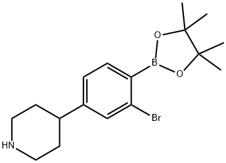 4-(3-bromo-4-(4,4,5,5-tetramethyl-1,3,2-dioxaborolan-2-yl)phenyl)piperidine|