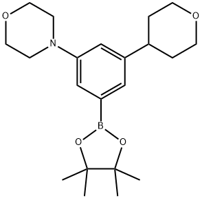 4-(3-(tetrahydro-2H-pyran-4-yl)-5-(4,4,5,5-tetramethyl-1,3,2-dioxaborolan-2-yl)phenyl)morpholine,2223032-21-9,结构式