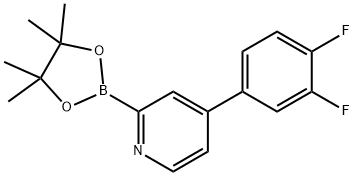 4-(3,4-difluorophenyl)-2-(4,4,5,5-tetramethyl-1,3,2-dioxaborolan-2-yl)pyridine 结构式