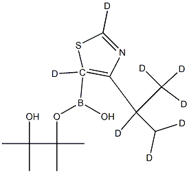 [4-(iso-Propyl)thiazole-d8]-5-boronic acid pinacol ester Structure