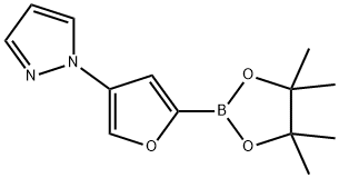 4-(1H-Pyrazol-1-yl)furan-2-boronic acid pinacol ester, 2223039-64-1, 结构式