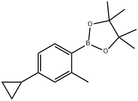 2-(4-环丙基-2-甲基苯基)-4,4,5,5-四甲基-1,3,2-二氧杂硼烷, 2223040-90-0, 结构式